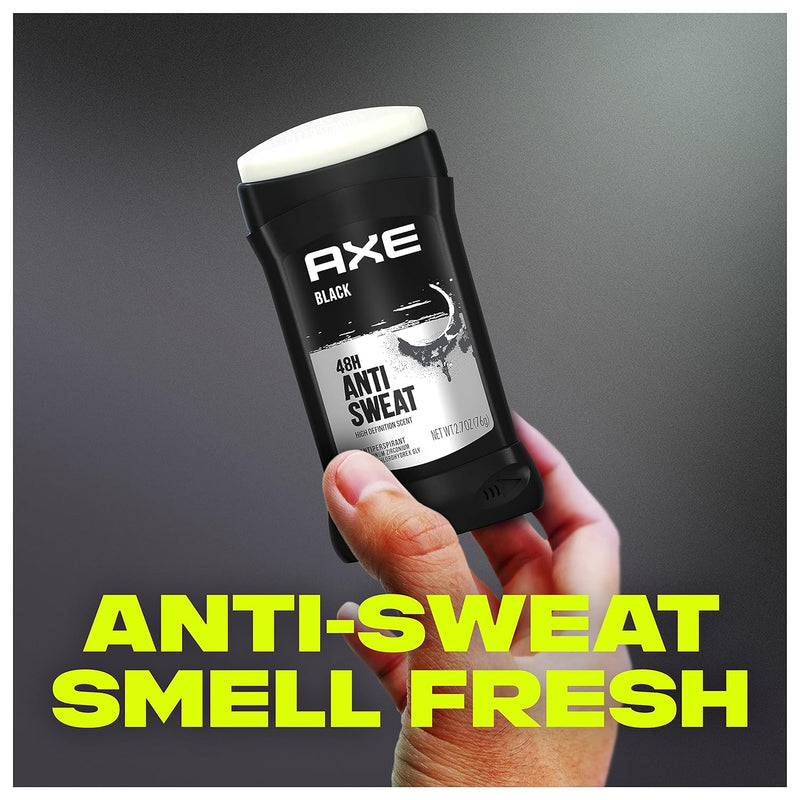 Axe Black 48 Hour Anti Sweat Antiperspirant Stick, 2.7oz (Pack of 12)