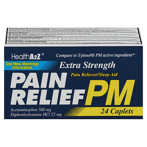 Extra Strength Pain Relief PM (500mg Caplets), 24ct.