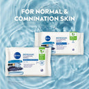 Nivea Cleansing Wipes Normal & Combination Skin, 25 Count (Pack of 12)