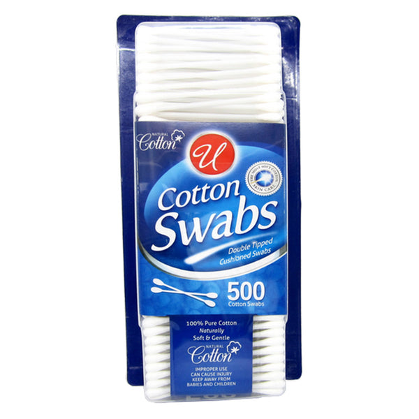 Double Tipped Cushioned Natural Cotton Swabs, 500 Count