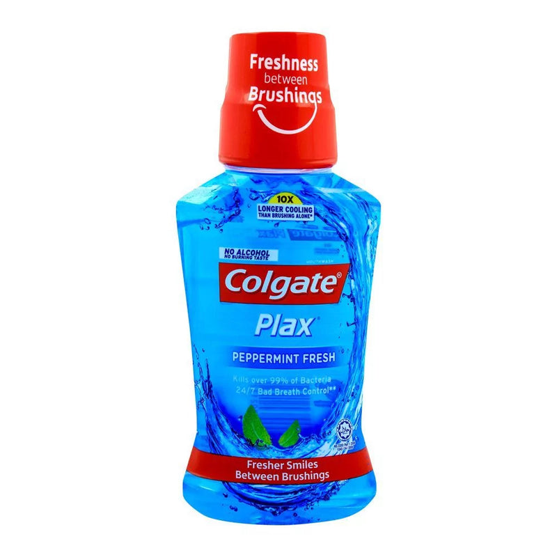 Colgate Plax Peppermint 0% Alcohol Mouthwash, 8.45oz (250ml) (Pack of 2)