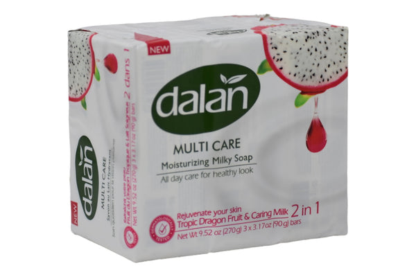 Dalan Multicare Soap Tropic Dragon Fruit Caring Milk 3 Bars, 3.17oz