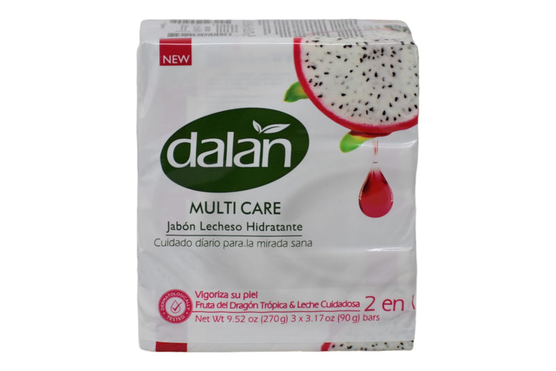 Dalan Multicare Soap Tropic Dragon Fruit Caring Milk 3 Bars, 3.17oz