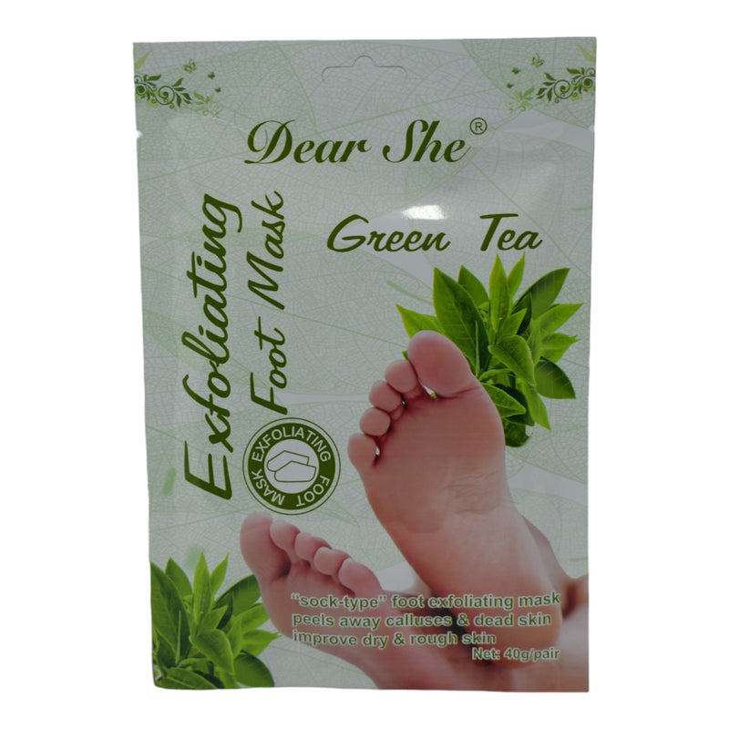 Green Tea Exfoliating Foot Mask ("Sock Type") by Dear She, 40g