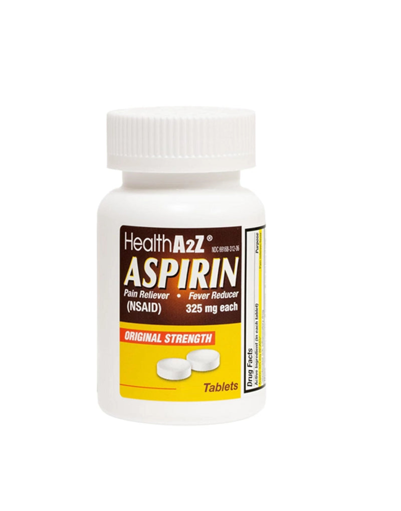 Aspirin Pain Reliever/Fever Reducer (NSAID) 325mg Tablets, 100ct.