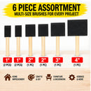 6-Piece Foam Paint Brush Set – 1-inch, 2-inch, 3-inch, 4-inch