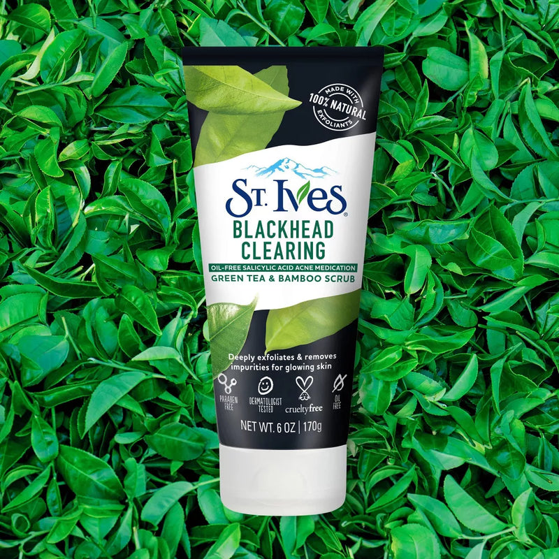 St. Ives Blackhead Clearing Green Tea & Bamboo Scrub, 6 oz (Pack of 2)