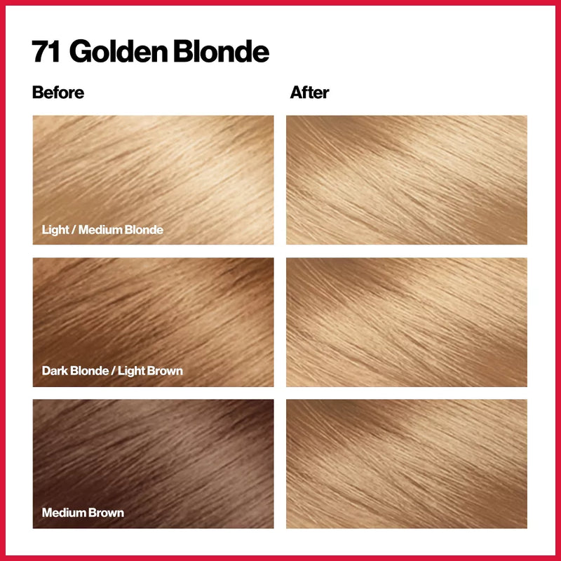 Revlon ColorSilk Beautiful Hair Color - 71 Golden Blonde (Pack of 6)
