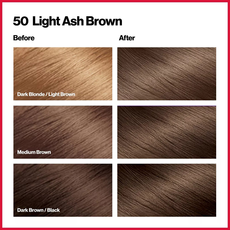 Revlon ColorSilk Beautiful Hair Color - 50 Light Ash Brown (Pack of 12)