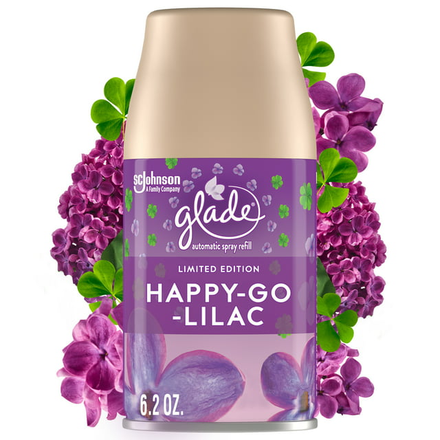 Glade Automatic Spray Refill - Happy-Go-Lilac Scent, 6.2oz (175g) (Pack of 2)