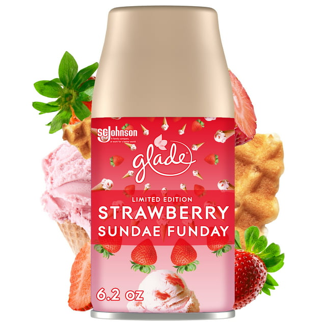 Glade Automatic Spray Refill Strawberry Sundae Funday, 6.2oz (175g) (Pack of 3)