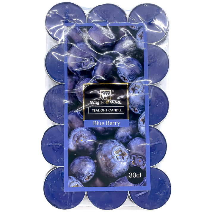 Wick & Wax Blue Berry Tealight Candle, 30 Count (Pack of 6)