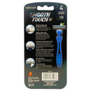 1 Razor + 4 Cartridges x Smooth Touch Triple Nano Blade Lubricated Razors (Blue)