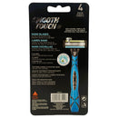 4 Count x Smooth Touch 5 Blade Lubricated Razors for Sensitive Skin (Blue)
