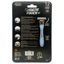 1 Razor + 12 Cartridges x Smooth Touch Triple Nano Blade Lubricated Razors Blue