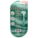 3 Count x Modess Sensitive 4 Blade Disposable Razors (Blue)