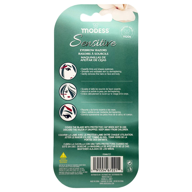 4 Count x Modess Eyebrow Razors - Sensitive (Blue Color) – MarketCOL