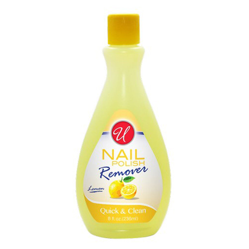 Nail Polish Remover - Lemon Scented - Quick & Clean, 8oz. (236ml)