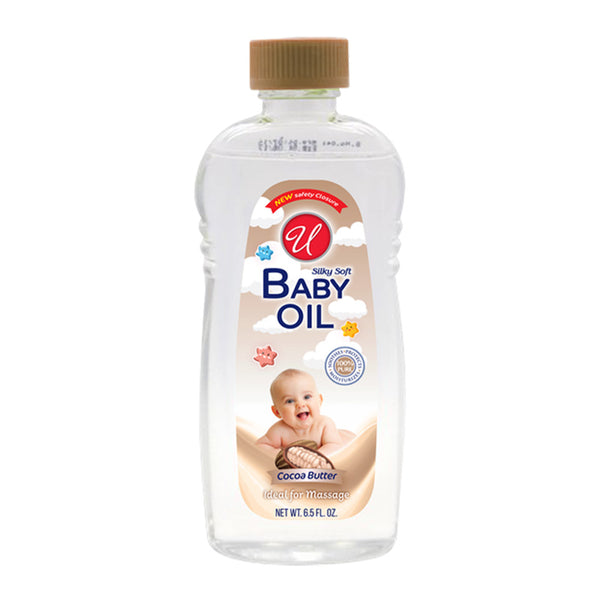 Baby Oil - Cocoa Butter Scented - Ideal For Massage, 6.5fl oz.