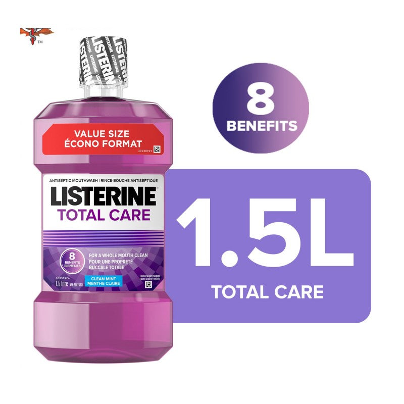 Listerine Total Care Alcohol Free Antiseptic Mouthwash, 1.5 Liter (Pack of 2)