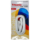 15' White Telephone Coil Cord