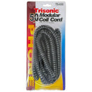 50' Black Telephone Coil Cord