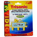 3-Way Gold Plated Digital HDTV Splitter (5-1050 MHz HDTV)