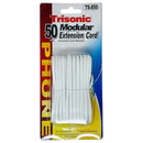 50' White Telephone Extension Cord