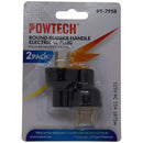 Round Rubber Handle Electrical Plug (125V 15A 1875W) - 2 Pack