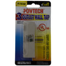 3 Outlet Wall Tap 125V AC 15A 1875W - UL Listed