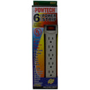 6 Outlet Power Strip w/ Circuit Breaker - 125V 14AWG Cord 15 Amps - UL Listed