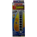 Heavy Duty Metal 6 Outlet Surge Protector 6ft Cord 90 Joules 15 Amps - UL Listed