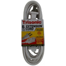 6' Foot (1.8m) 16 Gauge 13 Amp Extension Cord w/ 3 Outlets - ETL Listed