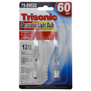 60 Watt Clear Torpedo Shaped Candelabra Base Bulbs, 2 Count