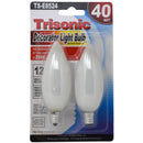 40 Watt Frosted Torpedo Shaped Candelabra Base Bulbs, 2 Count