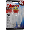 40 Watt Frosted Turn-Tip Shaped Candelabra Base Bulbs, 2 Count