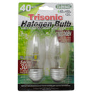 40 Watts (60w Equivalent) Halogen Bulb C32 E26 Base Medium, 2 Count