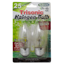 25 Watts (40w Equivalent) Halogen Bulb C32 E26 Base Medium, 2 Count