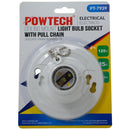Ceiling Mount Light Bulb Socket w/ Pull Chain - 125v - 15A - 1875w