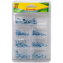 100 Piece Screw Eye Hook Assortment Kit for Hanging and Crafts