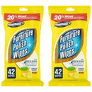 PowerHouse Furniture Polish Wipes (Lemon Scent), 42 Wipes (Pack of 2)