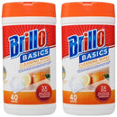 Brillo Basics Cleaning Wipes Multi Surface Citrus Cleaner, 40 Wipes (Pack of 2)