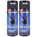 Super Playboy by Playboy 24 Hour Men Deodorant Body Spray, 5.0oz (Pack of 2)