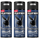 Playboy King Of The Game 24 Hour Men Deodorant Body Spray, 5.0oz (Pack of 3)