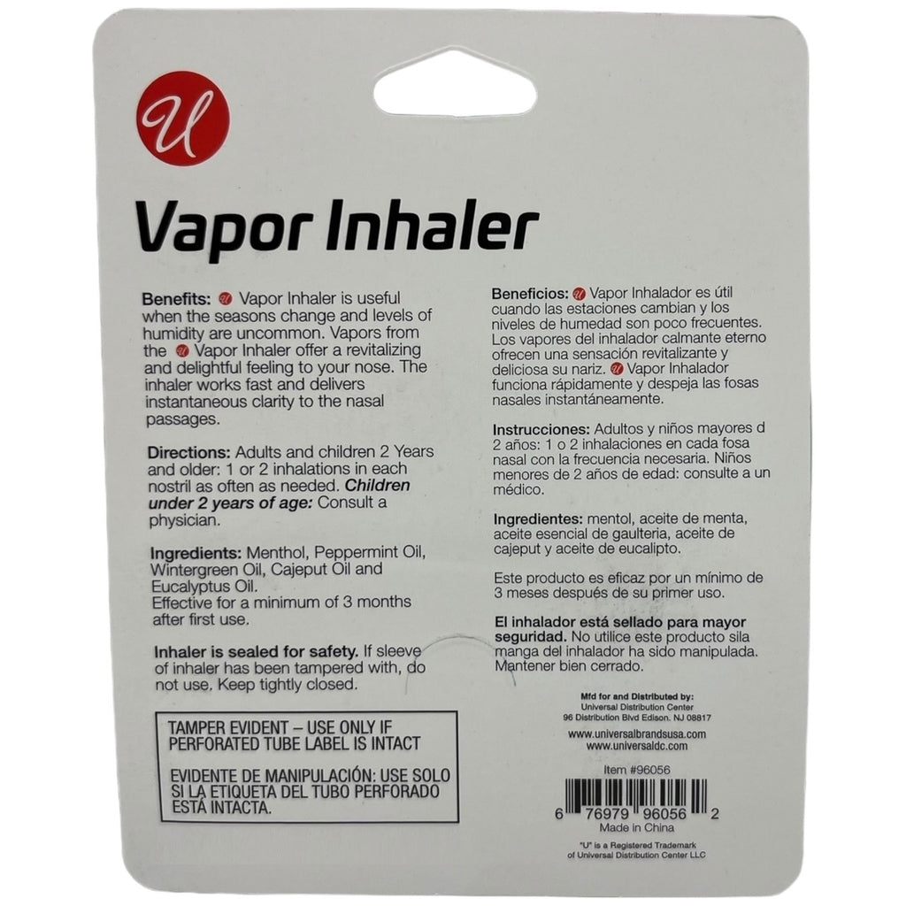 Vapor Inhaler (Non-Medicated) Refreshing Menthol Vapor, 500mg – MarketCOL