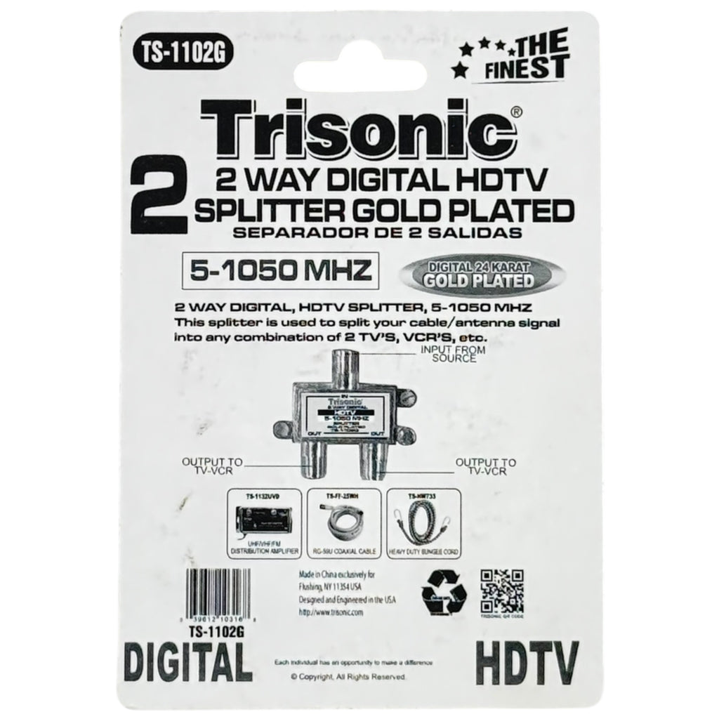 2-Way Gold Plated Digital HDTV Splitter (5-1050 MHz HDTV) – MarketCOL