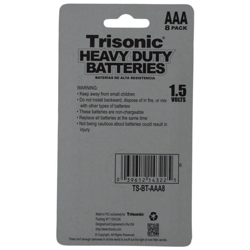 8 Pack 1.5 Volts AAA Heavy Duty Batteries