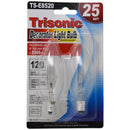 25 Watt Clear Torpedo Shaped Candelabra Base Bulbs, 2 Count