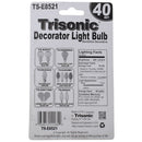 40 Watt Clear Torpedo Shaped Candelabra Base Bulbs, 2 Count