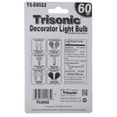 60 Watt Clear Torpedo Shaped Candelabra Base Bulbs, 2 Count